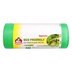 Пакети для сміття Помічниця Supreme Eco Friendly з ручками 60 л 20 шт. - мініатюра 2