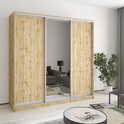 Шафа-купе тридверна MebelStar Стандарт AL 2ДСП/Дзеркало 210x45x210 см Дуб тахо (MBS-4226)