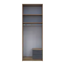 Розпашна Шафа для одягу Doros Ронді з антресолею та дзеркалом Дуб Артізан/Графіт 2ДСП 82х52х236 (80737810) - мініатюра 5