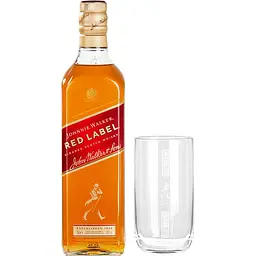 Набір: віскі Johnnie Walker Red label Blended Scotch Whisky 40% 0.7 л + склянка - мініатюра 2