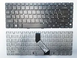 Клавіатура для ноутбука Acer Aspire V5-431 чорна без рамки, під підсвічування UA/RU/US