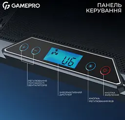 Охолоджувальна підставка для ноутбука до 17,3 дюймів GamePro GPCP-795 RGB 2xUSB 8xfans - мініатюра 8