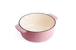 Каструля чавунна з кришкою KitchenAid 26 см 5,2 л колір суха троянда (CC007431-001) - мініатюра 2