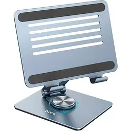 Підставка для планшета Hoco PH52 7`-12.9` Might Metal Rotating Tablet Desktop Holder Grey [91056] - мініатюра 2