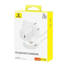 Мережевий зарядний пристрій Baseus GaN5 Fast Charger(mini) 1C 20W Cable Type-C to Type-C 1m білий P10110900213-01 - мініатюра 5