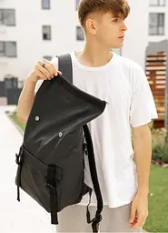 Чоловічий рюкзак Sambag RollTop LSHm чорний 43 х 31 х 14 см (24211001m) - мініатюра 4