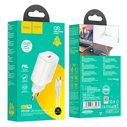 Адаптер мережевий Hoco Type-C to Lightning Cable Jetta charger set N22 |Type-C, 25W/3A, PD| - мініатюра 2