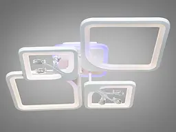 Дизайнерська LED люстра з димером і підсвічуванням, 100Вт, біла люстра - мініатюра 3