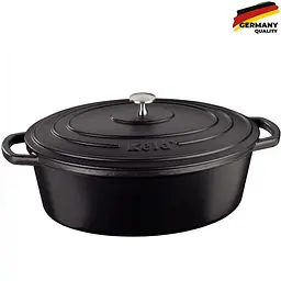 Гусятниця чавунна з кришкою KELA Calido (12474) 36х29х15 см 9,3 л чорна