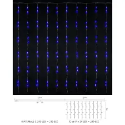Гірлянда Delux Waterfall С 240LED 2х2 м синій/прозорий IP20 (90018002) - мініатюра 2