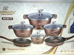 Набір каструль Bohmann BH 60-11 Brown 11 предметів - мініатюра 2