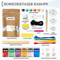 Набір для ліплення з глини Птахи 1 кг з фарбами та інструментами (RN-250-N-1423) - мініатюра 2