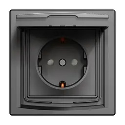 Розетка Schneider Electric ASFORA з кришкою, IP44, антрацит (EPH3100371)