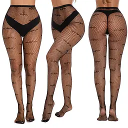 Колготки в сітку з кажанами жіночі one size чорні - мініатюра 2