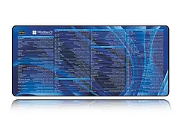 Великий килимок для мишки WorkPlaceShop Поєднання клавіш для Windows Синій, 900 x 400 мм