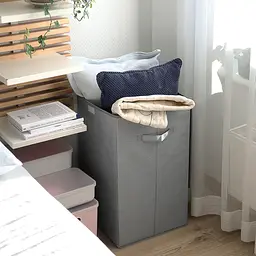 Ящик для зберігання МВМ My Home текстильний з кришкою 340х340х580 мм сірий (TH-02 GRAY) - мініатюра 6