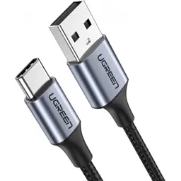 Кабель для передачи данных Ugreen USB 2.0 AM to USB-C 3A aluminium braid nickel plating 0.25 m black (60124)