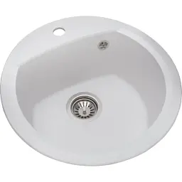 Мийка кухонна GRANADO RONDA white з сифоном (470*490mm.) (gr2205) - мініатюра 2