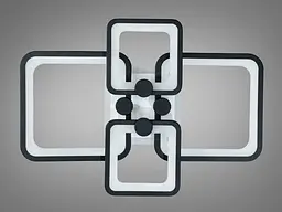 Стельова LED-люстра Diasha 8208/4BK 3color з пультом і димером, чорна, 76W, 4180 lm, квадратні LED-рамки 55×40 см - мініатюра 4