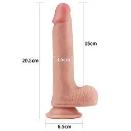 Фалоімітатор Dual layered Platinum Silicone 20.5 см тілесний - мініатюра 7