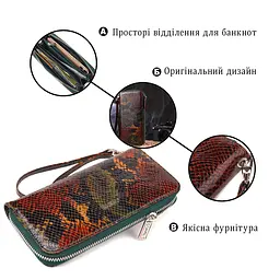 Стильний гаманець для жінок із натуральної фактурної шкіри Canpellini 21618 різнокольоровий - мініатюра 4