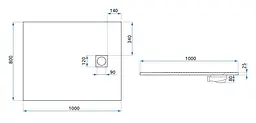 Душовий піддон Rea Magnum 80x100 black REA-K3330, Чорний матовий - мініатюра 5