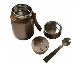Термос харчовий Kamille KM-2148 800 мл сірий/коричневий - мініатюра 2