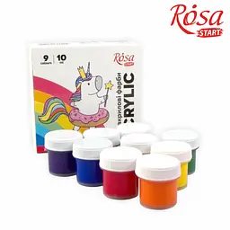 Набір акрилових фарб Unicorn 9×10 мл ROSA Start (4823098531012) - мініатюра 3