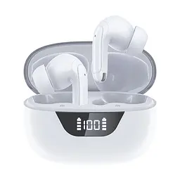 Бездротові навушники Choetech BH-T60 White TWS, Bluetooth 5.3, ANC+ENC, LED-дисплей (43-00135) - мініатюра 2