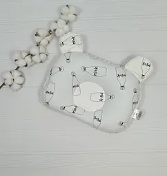 Дитяча ортопедична подушка 24×32 для новонароджених a.l.babybox Мілк Молочний