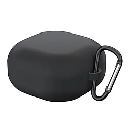 Силіконовий чохол для навушників Samsung Galaxy Buds Live/Buds 2/Buds 2 Pro/Buds Pro/Buds FE SM-R400, Hang Case, чорний, ультратонкий захисний кейс товщиною 2 мм, захист від подряпин, пилу та ударів, компактний, з карабіном для кріплення