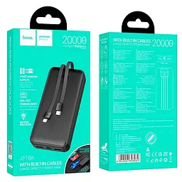 Зовнішній акумулятор Hoco J118A Speed ​​energy з вбудованим кабелем 20000mAh - мініатюра 4