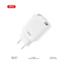 Зарядний пристрій XO 1xUSB-C PD30W GaN + cable USB-C to USB-C (XO-QC17) - мініатюра 2