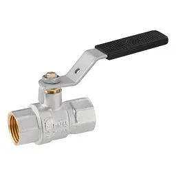 Кран кульовий Kroner 1/2" ВВ PN40 ручка, нікельований (CV033213) - мініатюра 1