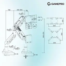 Кронштейн GamePro OfficePro MAG701WBL White Blue MAG701WBL - мініатюра 15