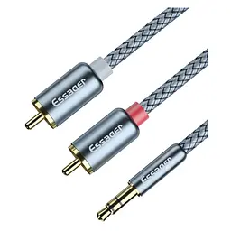 Кабель мультимедійний Essager 3.5 mm M - 2xRCA M чорний 3 м (EYPZJ-MYC0G) - мініатюра 4