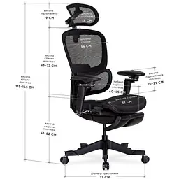 Офісне крісло Mealux Q5 Air Black (HF-Q5 M/B) - мініатюра 2