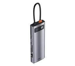 Адаптер USB Хаб Baseus Metal Gleam 9-in-1 Multifunctional Type-C HUB Docking Station Gray CAHUB-CU0G - мініатюра 2