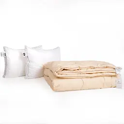 Набір MirSon вовна №9551 Gold Camel Hand Made Wool демі ковдра 200х220 см + 2 подушки білий (2200010806199) - мініатюра 2