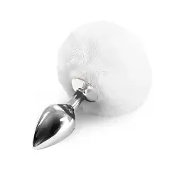 Анальна пробка Pompon Metal Plug Large 14 см (білий)