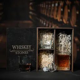 Подарунковий набір віскі Whiskey Stones №12 у дерев'яному пеналі - графін Pasabahce + склянки Baltic - мініатюра 5