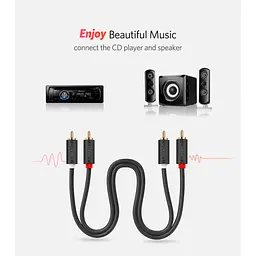 Кабель мультимедійний 2xRCA M to 2xRCA M 3.0m AV104 black Ugreen (10519) - мініатюра 8