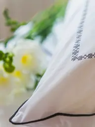 Комплект постільної білизни Сімейний з вишивкою та кантом український хрестик Graphite із перкалю в чохлі (25141/2) - мініатюра 6