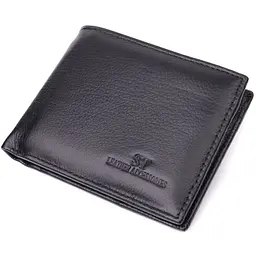 Чоловічий гаманець-затиск з натуральної шкіри ST Leather 22460 чорний - мініатюра 4
