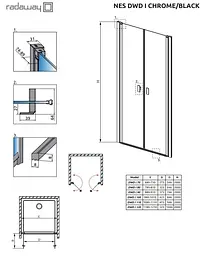 Душові двері Radaway Nes Black DWD I 90 см 10027090-54-01 - мініатюра 2