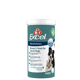 Вітаміни для собак та котів 8in1 Excel Brewers Yeast для шкіри та вовни пивні дріжджі з часником 1430 шт (661833)