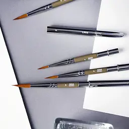 Пензель мікс соболь-синтетика круглий TRAVEL BRUSH LAKE 178 №2 коротка ручка Rosa - мініатюра 4