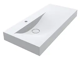 Умивальник Miraggio VIOLA 1000 L (0002665) Mirasoft, Матовий, Накладний/Підвісний/Врізний, Білий - мініатюра 1