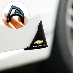 Захист кутів дверей Chevrolet 2 шт Гумові 45х58х47 мм на скотчі Чорні Посилені (протиударні чохли від сколів) - мініатюра 3