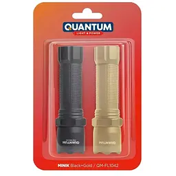 Ліхтар Quantum QM-FL1042 Minik 3W LED з USB Black-Gold, 2 шт./уп. (QM-FL1042)